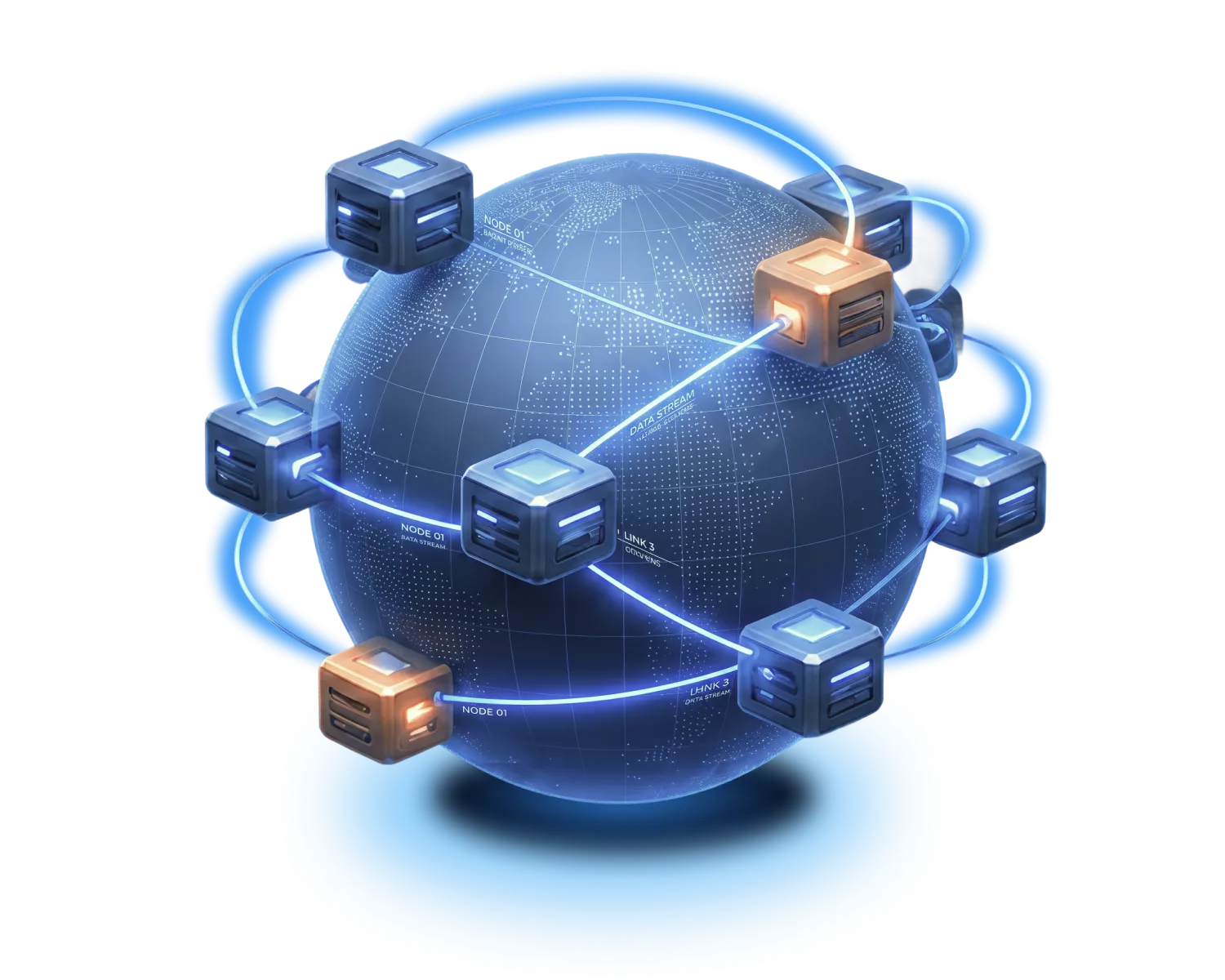 Global anonymous hosting network illustration
